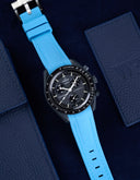 Curved Vertech Rubber Strap - Capri Blue - OM Luxury